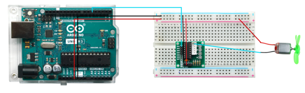 Arduino实验三十二：直流电机驱动实验 接线1.png