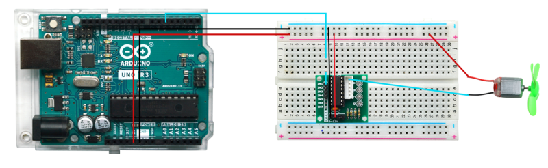 文件:Arduino实验三十二:直流电机驱动实验 接线1.png