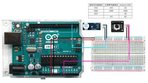 Arduino实验七：无源蜂鸣器实验 接线2.png
