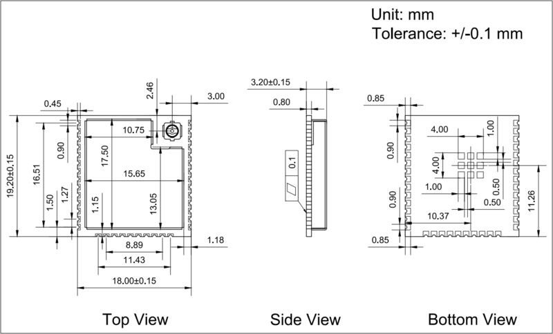 文件:ESP32-S2-SOLO-U Dimensions.png