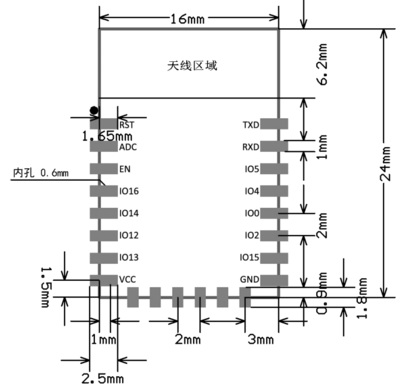 ESP-12F ESP8266 Dementions.png