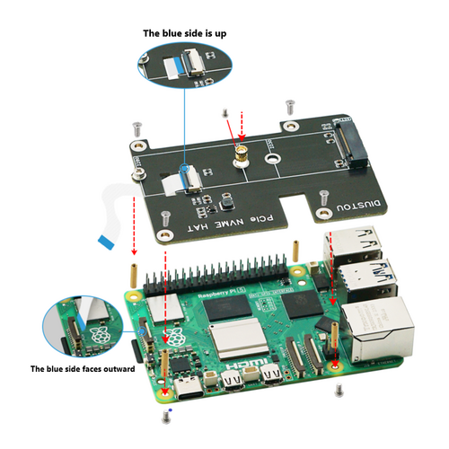 PCI-E NVME HAT For Raspberry Pi 5 安装说明.png